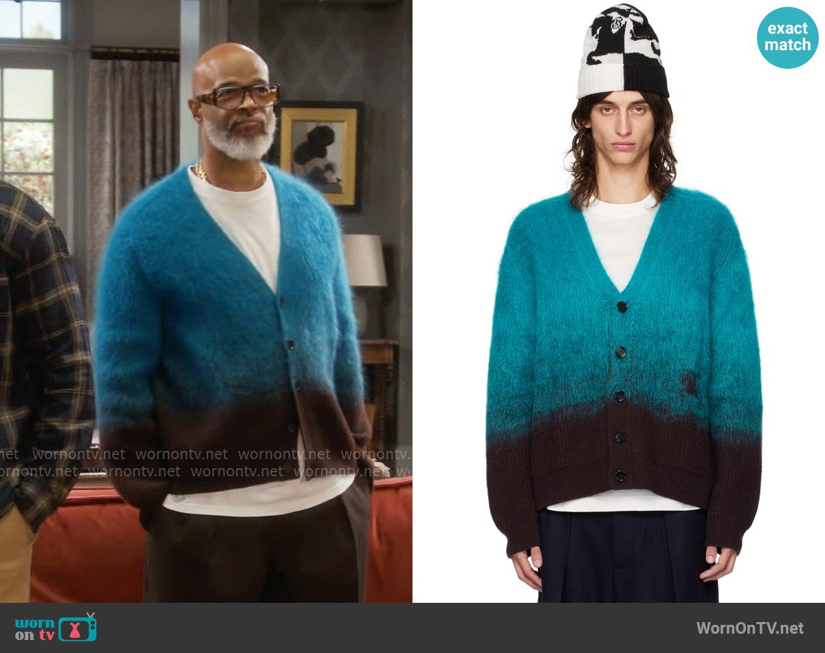 Poppa’s blue ombre fluffy cardigan on Poppas House