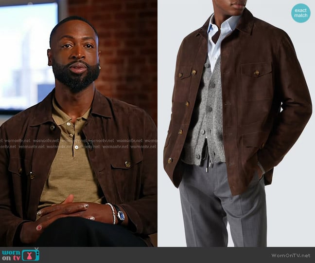 Canali Leather Field Jacket worn by Dwyane Wade on Today