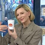 Cate blanchett’s brown herringbone blazer on Today