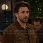 Chance’s brown suede jacket on The Young and the Restless