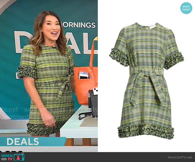 Cinq a Sept Easton Woven Cotton Blend Minidress worn by Courtney Cason on CBS Mornings