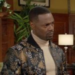 Damian’s floral paisley bomber jacket on The Young and the Restless