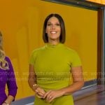 Dana Jacobson’s green body-con dress on CBS Mornings