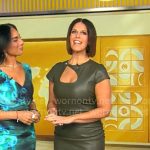 Dana Jacobson’s green leather cutout dress on CBS Mornings