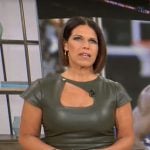 Dana Jacobson’s green leather cutout dress on CBS Mornings