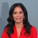 Darlene’s red v-neck sheath dress on Today