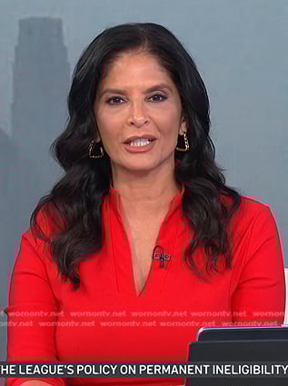 Darlene's red v-neck sheath dress on Today