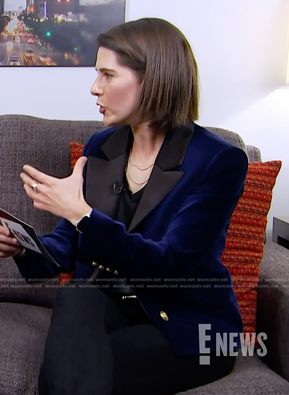 Daryn Carp’s velvet blazer on E! News