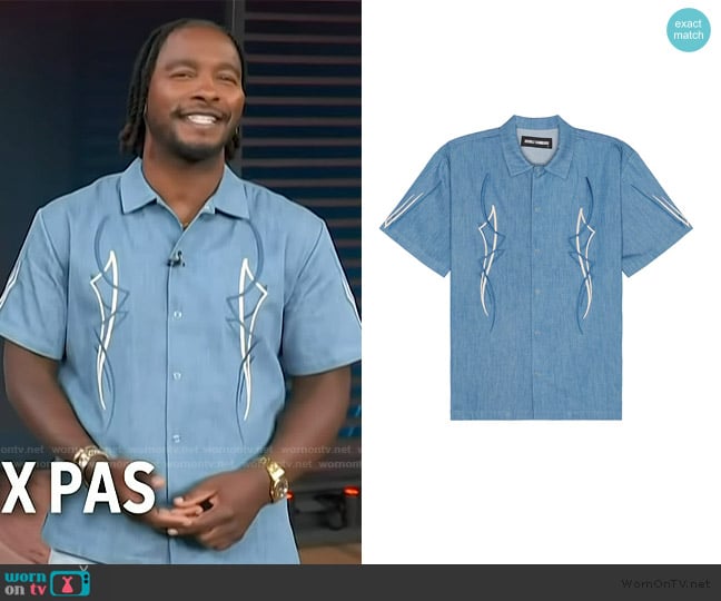 Scott’s embroidered shirt on Access Hollywood