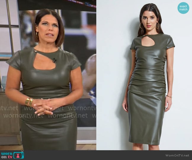 Elie Tahari Keyhole midi dress worn by Dana Jacobson on CBS Mornings