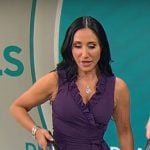 Elizabeth Werner’s purple ruffled wrap dress on CBS Mornings