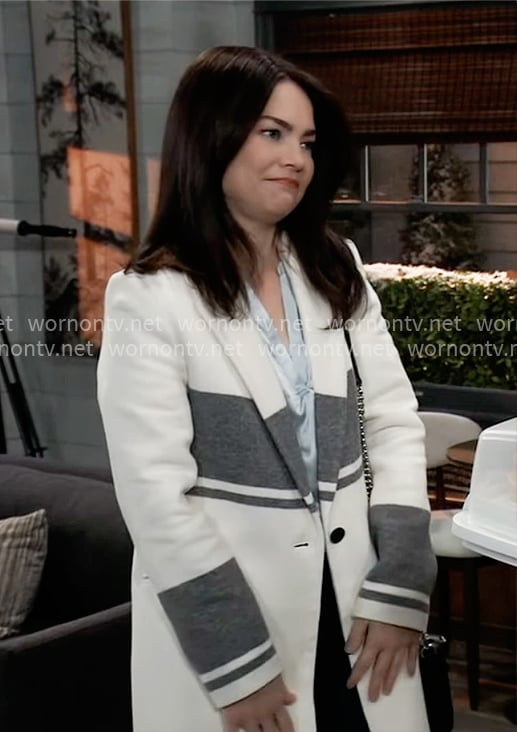 Elizabeth's white coat with grey stripes on General Hospital