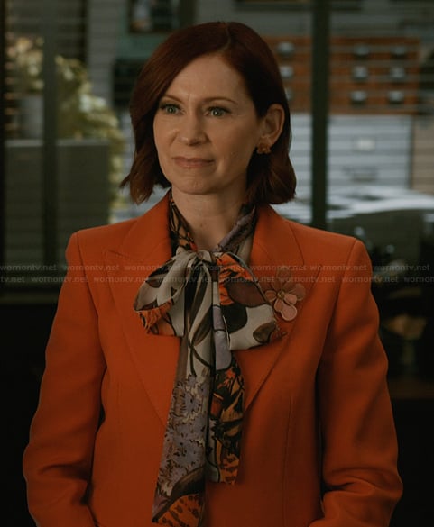 Elsbeth's floral tie neck blouse on Elsbeth