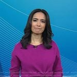 Emilie’s magenta mixed media dress on Today