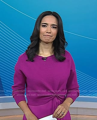 Emilie's magenta mixed media dress on Today