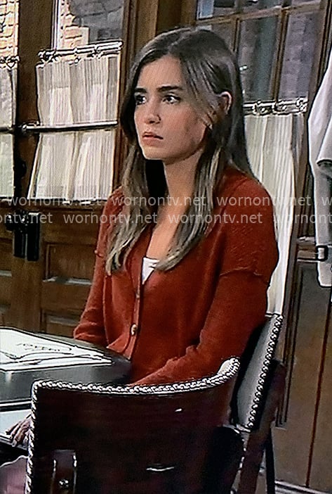 Emma's red cardigan on General Hospital