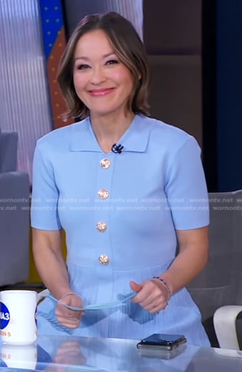 Eva's light blue polo dress on Good Morning America