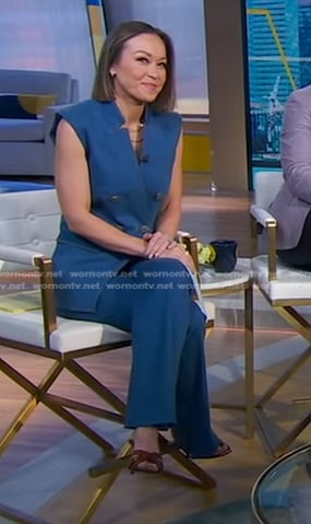 Eva's brown heel sandals on Good Morning America