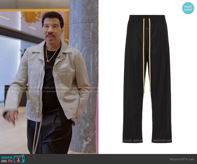 Fear of God Straight-Leg Crinkled Nylon-Ripstop Drawstring Trousers worn by Lionel Richie on American Idol