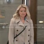 Felicia's beige peacoat on General Hospital