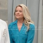 Felicia's blue button down blouse on General Hospital