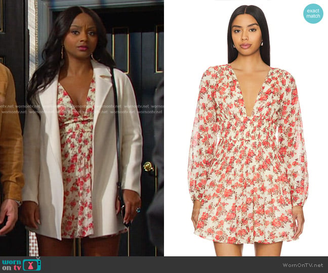 Free People Keep Your Mini Dress worn by Chanel Dupree (Raven Bowens) on Days of our Lives