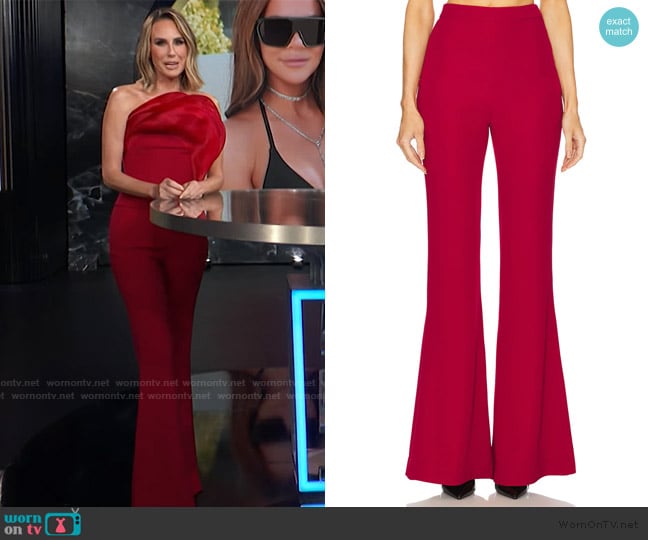 Keltie’s red wide leg pants on E! News