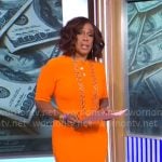 Gayle King’s orange rib knit dress on CBS Mornings