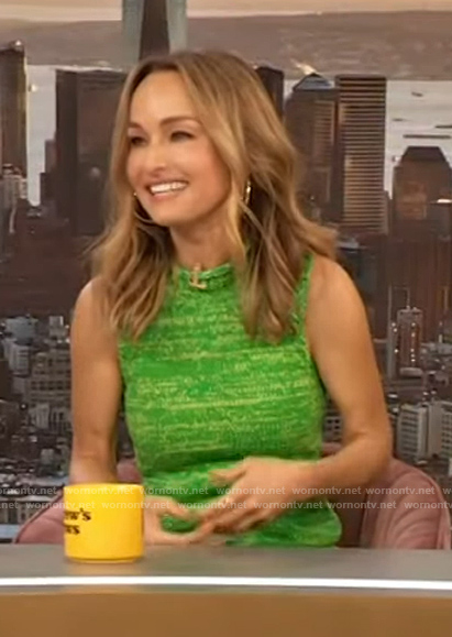 Giada De Laurentiis's green tweed dress on The Drew Barrymore Show