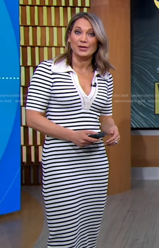 Ginger's striped crochet trim dress on Good Morning America