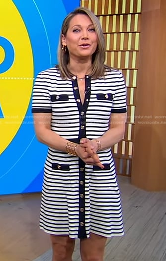 Ginger's white striped dress on Good Morning America