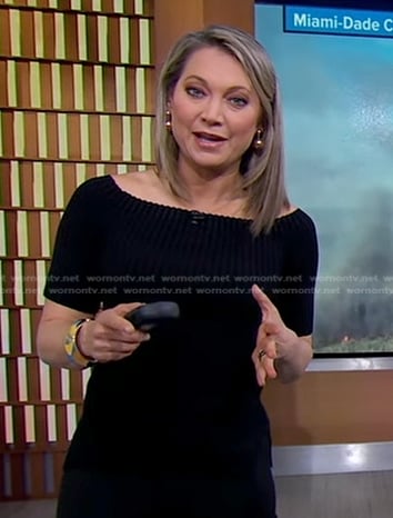 Ginger's black ribbed top on Good Morning America