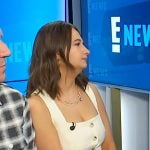 Gypsy-Rose Blanchard’s white square neck top and skirt on E! News