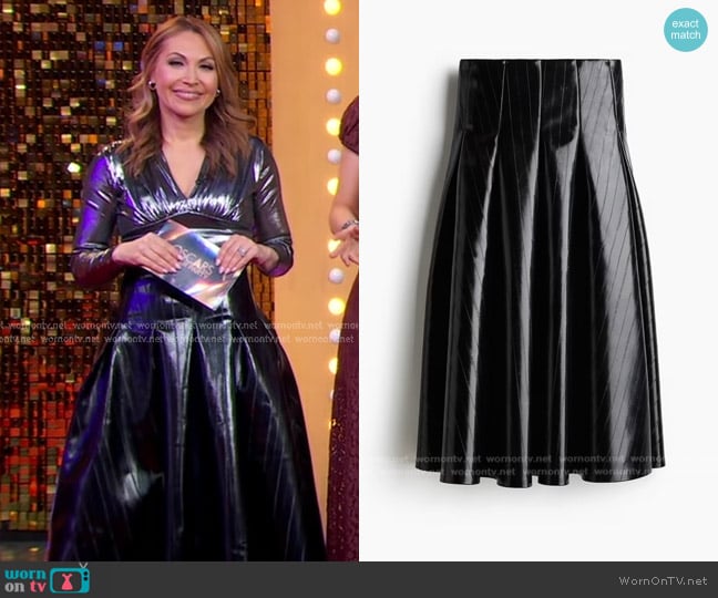 H&M Flared Coated Skirt worn by Lori Bergamotto on Good Morning America