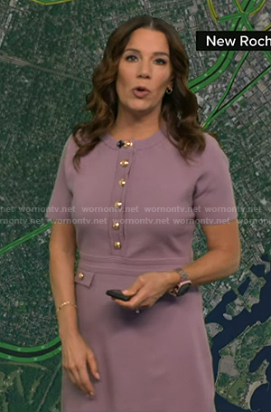 Heather's lilac button front knit dress on Good Morning America