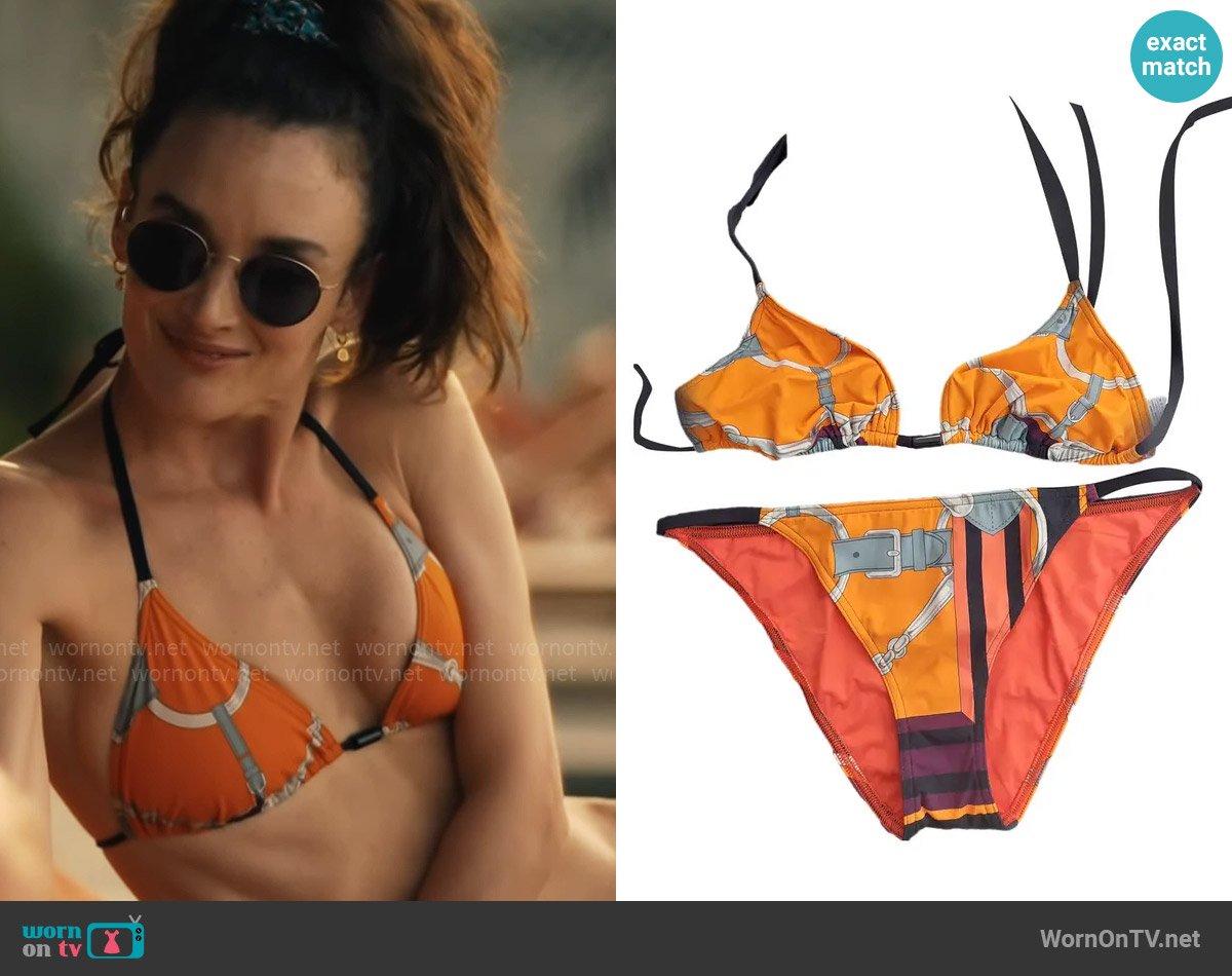 Hermes Two-piece swimsuit worn by Chloe (Charlotte Le Bon) on The White Lotus