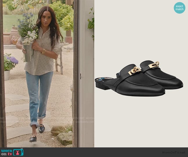 Hermes Oz Mules worn by Meghan Markle on With Love Meghan