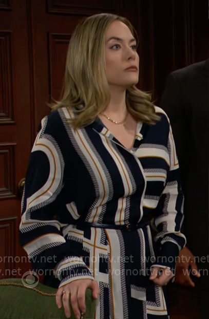 Hope's striped dress on The Bold and the Beautiful