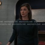 Willow’s dark green bateau neckline top on General Hospital