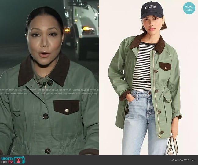 J. Crew Classic Field Jacket in Pale Cypruss worn by Stephanie Ramos on Good Morning America