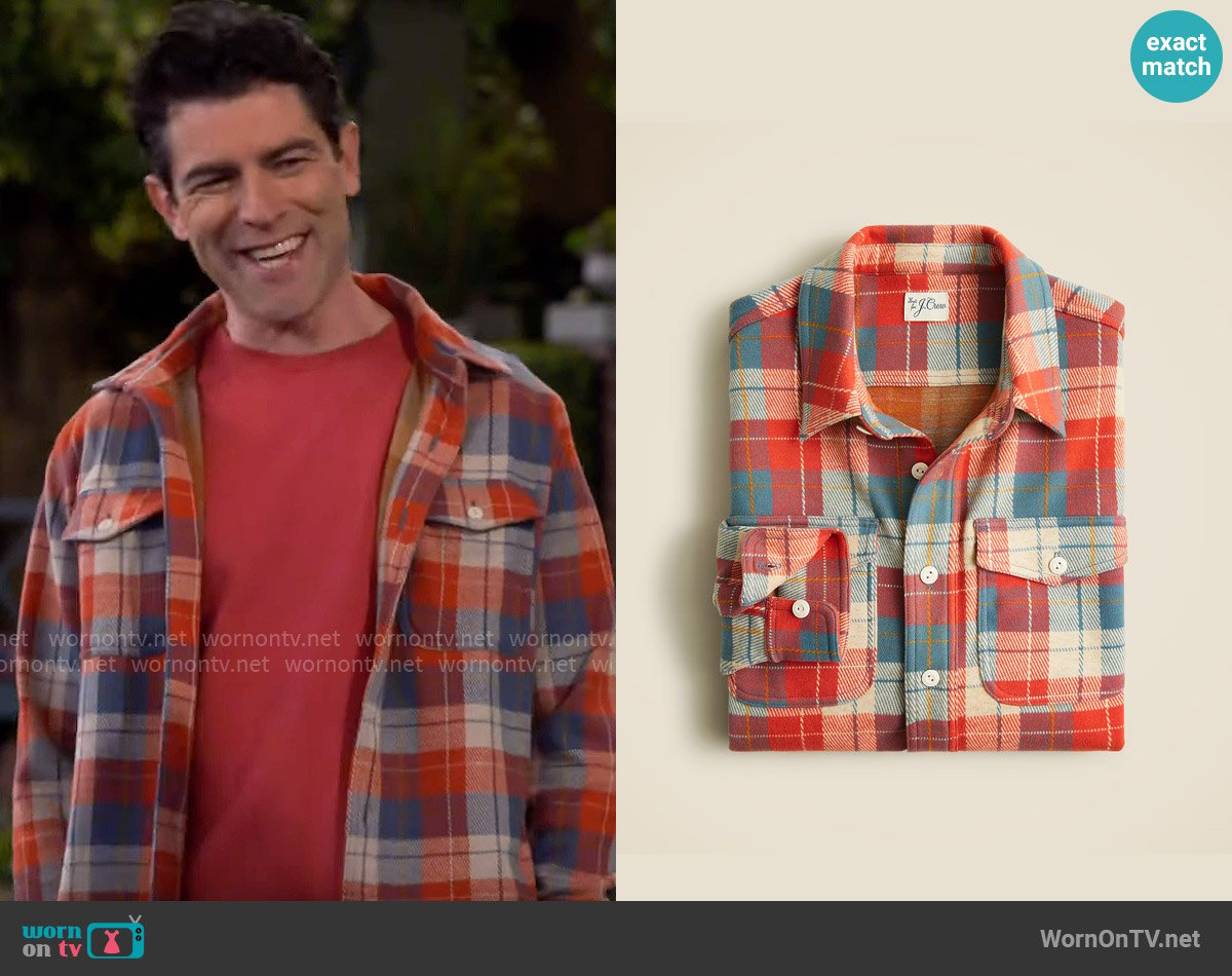 Dave’s red and blue plaid shirt on The Neighborhood