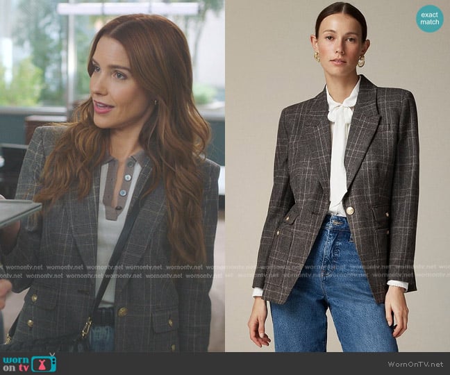 Cass Beckman’s grey plaid blazer on Greys Anatomy