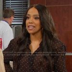 Jada’s black polka dot sheer blouse on Days of our Lives