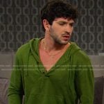 Javi’s green hoodie on Days of our Lives