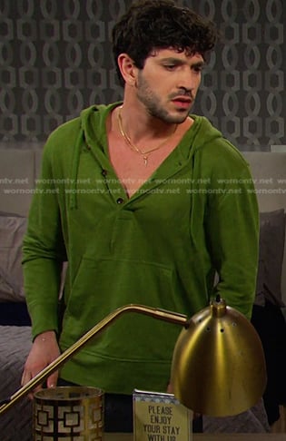 Javi's green hoodie on Days of our Lives