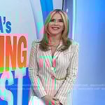 Jenna’s beige stripe chain detail blazer on Today