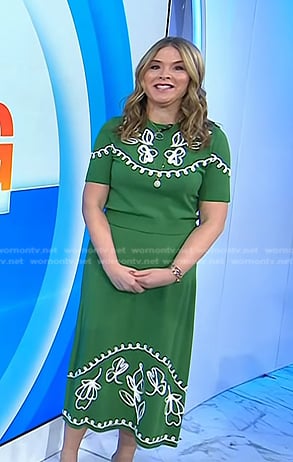 Jenna’s green embroidered top and skirt on Today