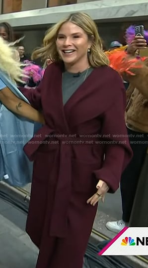 Jenna's burgundy wrap coat on Today