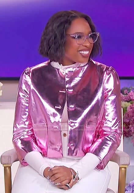 Jennifer's pink metallic jacket on The Jennifer Hudson Show