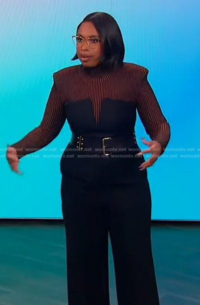 Jennifer’s bodysuit and strapless jumpsuit on The Jennifer Hudson Show